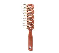 Peine Men Vent Hair Brush Comb Back Curly Styling Salon Nine-Row(Light Brown)
