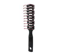 Peine Men Vent Hair Brush Comb Back Curly Styling Salon Nine-Row(Red)