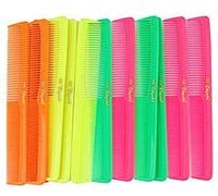 Peine multiusos de 7 pulgadas. Peines de corte de pelo. Peines de peluquería y estilista. Mezcla de neón. 12 unidades.