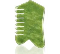 Peine multiusos para masaje de jade verde, hecho a mano, herramienta masajeador de masaje completo y relajante, cabeza del cuero cabelludo, jade gua sha, herramienta de terapia de masaje