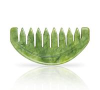 Peine multiusos para masaje de jade verde, hecho a mano, herramienta masajeador de masaje completo y relajante, cabeza del cuero cabelludo, jade gua sha, herramienta de terapia de masaje