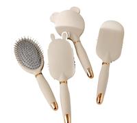 Peine neumático con cabezales de masaje del cuero cabelludo Peine de masaje portátil para mujeres con cabello largo Diseño de moda Bonito peine rizado con tecnología de cojín de aire (juego completo