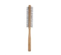 Peine Nylon Round Hair Brush Comb Hairdressing Blow Drying Bangs Pear Head Straight Wooden(Log)