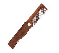 Peine para barba, herramienta de aseo plegable para bigote, accesorio de peinado de tamaño de bolsillo con dientes antiestáticos, acabado de madera natural para el cuidado del facial, cepillo