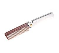 Peine para Bigote Plegable para Hombres, Peine para Dar Forma Al Bigote con Bolsillo Plegable, Alisador de Barba para Hombres, Peine para Barba con Dientes Redondos, Acero