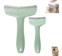 Peine para desenredar dientes en V, cepillo de aseo para mascotas, dientes apretados en forma de V, rastrillo curvado para perros y gatos, reduce el desprendimiento, elimina eficazmente el pelo suelto