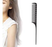 Peine para el cabello, 22,5 x 2,6 cm/8,9 x 1 pulgada Herramienta profesional de peluquería con de rata Accesorio de corte trenzado de aluminio Desenredante de mano para peluquero, (Negra)
