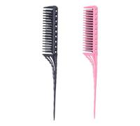 Peine Para El Cabello Con Disco De 2 Piezas, Peine De Peluquería Con Diseño De Dientes Densos, Peine Para El Cabello De Tres Filas, Peine Antiestático Para El Cabello, Rosa).