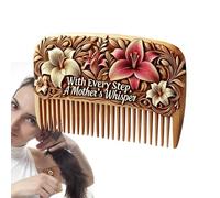 Peine para el cabello de flores, peines para el cabello para mujeres,Día de la Madre Grabado de madera Desenrumle el peine | Suministros de vacaciones, cepillo de cabello vintage antiestático para mam