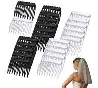 Peine Para El Cabello - Horquillas Para El Cabello Con Peine Giratorio | Peines De Velo De Torsión Francesa | Peine Lateral Para El Cabello De 24 Piezas | Peinetas Decorativas Negras Y Transparentes |