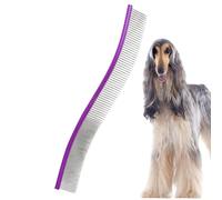 Peine para el cuidado de perros, peines para el cuidado del pelaje | Peine curvado detalle para perros | Peine para perros de metal, peines para el cuidado del pelaje, estera, cepillo de garabatos