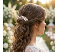 Peine para el pelo de boda de cristal, color plateado, tocado de novia, con diamantes de imitación brillantes, peine lateral para dama de honor, peines laterales, accesorios para el cabello para mujer