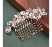 Peine para el pelo de boda de cristal, color plateado, tocado de novia, con diamantes de imitación brillantes, peine lateral para dama de honor, peines laterales, accesorios para el cabello para mujer