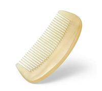 Peine para el pelo de dientes finos, peine de cuerno de oveja natural, 100% hecho a mano, antiestático, desenredante, peine semicircular de bolsillo (semicírculo STY1)