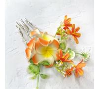 Peine para el pelo de flores bohemias, peine floral para novia, dama de honor, despedida de soltera (naranja)