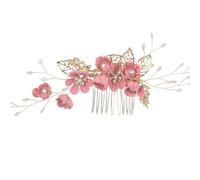 Peine para el pelo de novia, horquilla de algodón con rosas para novia, accesorio rústico para el cabello de boda, 1 pieza (rosa 4)