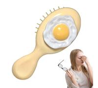 Peine para el pelo de viaje, peine de cojín de aire, cepillo desenredante con diseño de huevo, cepillo de cuero cabelludo de dibujos animados lindo, peine de aire portátil para adultos y