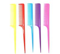 Peine para el pelo, hermoso cepillo de peluquería, cola de rata, plástico, resistente al desgaste, púas de pelo fino, diseño único, colores mezclados, 1 unidad