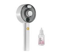 Peine para Gatos, Cepillo de Aseo para Gatos, Peine Portátil con Luz LED Azul Autolimpiante para Gatos Y Perros, Peine de Masaje con Spray para, Blanco y Esencia 25ml