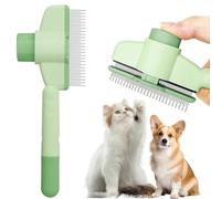 Peine para gatos y perros, herramienta de eliminación de pelo de mascotas, peine de pulgas para gatos y piojos de perro, cepillo para gatos con botón de liberación, autolimpieza con dientes largos y