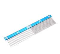 Peine para Mascotas, 3 Colores Perro de Acero Inoxidable para Mascotas Gato para el Cabello Peine antiestático Desprendimiento del Cabello Peine para Mascotas Cepillo (Azul)