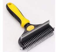 Peine para mascotas, herramienta de aseo para el cabello, peine desenredante, doble extremo, herramienta mágica, suministros para perros, cuchillo desenredante