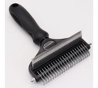 Peine para mascotas, herramienta de aseo para el cabello, peine desenredante, doble extremo, herramienta mágica, suministros para perros, cuchillo desenredante