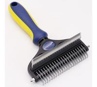 Peine para mascotas, herramienta de aseo para el cabello, peine desenredante, doble extremo, herramienta mágica, suministros para perros, cuchillo desenredante