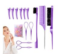 Peine Para Peinar | Cepillo Alisador Con Cerdas | Peine Portátil Para Desenredar Cabello Herramienta Pequeña Para Peluquería Salón Repartición Mujeres Niñas