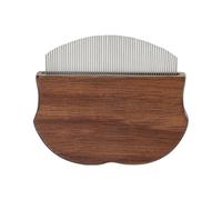 Peine para perros contra la caída del cabello, mango de madera con curvatura ergonómica, peine para pulgas para el cuidado de perros y gatos