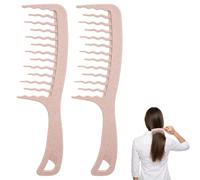 Peine para rizos con puntas anchas y onduladas para hombres y mujeres, peine para rizar, desenreda suavemente el cabello húmedo y seco, peine de peinado y peine de paja de trigo sostenible para rizos