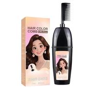 Peine para teñir el cabello con cepillo integrado, peine portátil para tinte, cobertura suave de canas, 200 ml. (Castaño café)