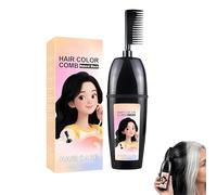 Peine para teñir el cabello con Cepillo integrado, sin ensuciar, teñir el cabello en un paso, portátil para mujeres, hombres, fiestas, bodas, viajes (Black)