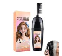 Peine para teñir el cabello con Cepillo integrado, sin ensuciar, teñir el cabello en un paso, portátil para mujeres, hombres, fiestas, bodas, viajes (Light Brown)