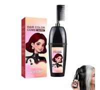 Peine para teñir el cabello con Cepillo integrado, sin ensuciar, teñir el cabello en un paso, portátil para mujeres, hombres, fiestas, bodas, viajes (Red)