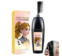 Peine para teñir el cabello con Cepillo integrado, sin ensuciar, teñir el cabello en un paso, portátil para mujeres, hombres, fiestas, bodas, viajes (Golden Brown)