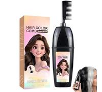 Peine para teñir el cabello con Cepillo integrado, sin ensuciar, teñir el cabello en un paso, portátil para mujeres, hombres, fiestas, bodas, viajes (Brown)