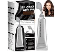 Peine para Teñir el Cabello Fruit Essence, Crema para Teñir el Cabello con Frutas para Cobertura de Canas - Esencia Natural con Extractos Vegetales, Sin Amoníaco, Hombres y Mujeres (Black 1)