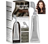 Peine para Teñir el Cabello Fruit Essence, Crema para Teñir el Cabello con Frutas para Cobertura de Canas - Esencia Natural con Extractos Vegetales, Sin Amoníaco, Hombres y Mujeres (Chestnut Brown 1)