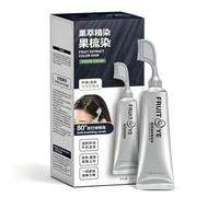 Peine para teñir el cabello Fruit Essence, esencia para teñir el cabello con extractos naturales de origen vegetal, crema tinte con peine, apto para hombres y mujeres (Chestnut Brown)