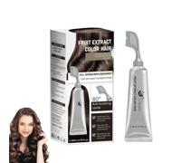 Peine Para Teñir El Pelo Con Esencia De Frutas, Crema Para Teñir El Pelo A Base De Plantas Con Peine, Esencia Natural Para Teñir El Pelo Con Extracto De Frutas Para Hombres Y Mujeres (Castaño oscuro)