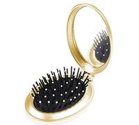 Peine para Vestirse Peine de masaje con espejo de viaje, cepillo for el pelo redondo plegable con bolsillo, peine pequeño for masaje de cabello de viaje Peine para Desenredar el Cabello(B)