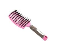 Peine Peine de masaje para el cuero cabelludo para mujer, cepillo de pelo húmedo y rizado, herramienta de peluquería para peluquería, peine de dientes anchos (rosa)