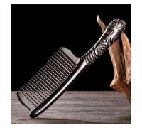 Peine Peine de pelo liso de madera maciza, peine de pelo rizado negro, peine de estilo Retro con diseño de mango Cepillo para el pelo