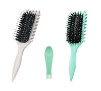 Peine Pelo Rizado, Curl Defining Brush, Cepillo Pelo Rizado, Bounce Curl Brush, Cepillo Curly Con Garras De Limpieza, Bordes Suaves Para Desenredar Para Mujeres Y Hombres(Gris Y Verde, 24cm)