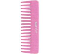 Peine pequeño rado de madera de color rosa - Hecho a mano en Italia