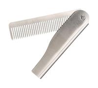 Peine plegable de acero inoxidable - Cepillo de peinado de bolsillo, herramienta de cuidado | Peine de molino de borde liso duradero para hombres barba bigote uso diario oficina de viajes kit
