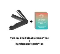 Peine plegable multifuncional para hombre y postales aleatorias. Peine para cabeza aceitosa, peine para moño lateral, peine de peinado texturizado de dientes anchos. Peine plegable de viaje portátil