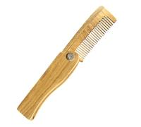 Peine plegable para bigote, herramienta portátil para peinar la barba, accesorio de aseo de madera de 10 cm con dientes antiestáticos, textura de sándalo natural con diseño de bolsillo