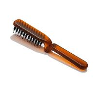 Peine plegable para el cuero cabelludo, cepillo portátil de viaje, antiestático, para masaje, herramientas de peinado para el cabello, portátil para mujeres y hombres (ámbar)